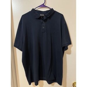 Michael Kors Men's Polo Shirt XXL Navy Short Sleeve Collared Solid Button Knit